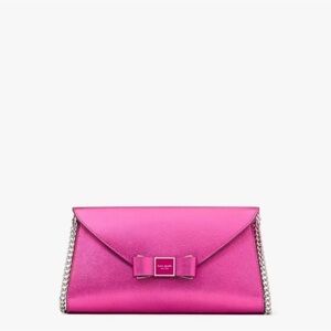 Kate Spade Morgan Pink Magenta Metallic Crossbody Purse Bag Envelope Flap ♠️